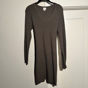 A New Day Olive Green Long Sleeve Sweater Dress XS